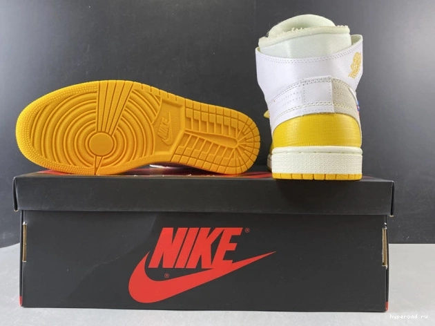 White NRG Dark x Yellow-Cone Jordan Powder 1 Off-White Air AQ0818-149 0702